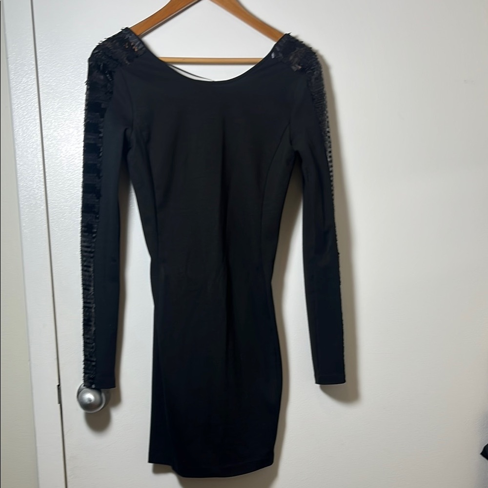 Elegant Black Long Sleeve Dress